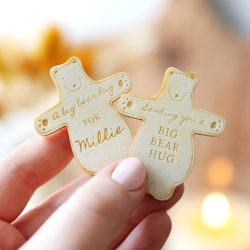 Personalised Also Available A Big Bear Hug Wooden Token