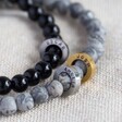 Lisa Angel Handmade Men's Personalised Hoop Semi-Precious Stone Bead Bracelet