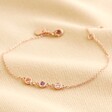 Rose Gold Personalised Delicate Birthstone Charm Bracelet