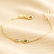 Gold Personalised Delicate Birthstone Charm Bracelet