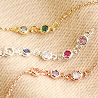 Personalised Delicate Birthstone Bracelet