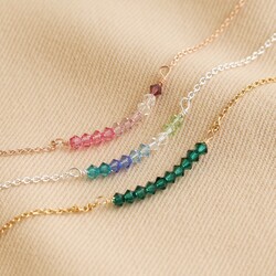 Personalised Family Sterling Silver Swarovski Crystals Bracelet