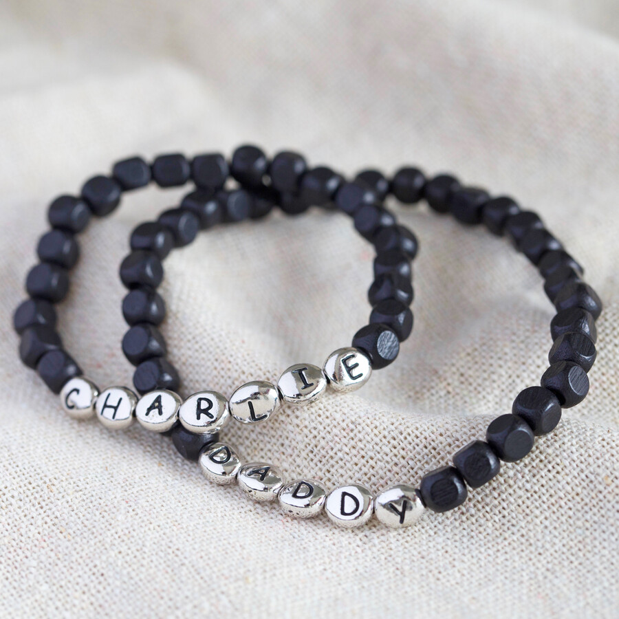 Personalised Wooden Bead Bracelet | Handmade | Lisa Angel