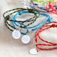 Personalised Men's Cord Bracelet with Disc Charm From Lisa Angel