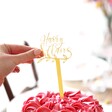 Pink Cake with Personalised Botanical Name Gold Acrylic Cake Topper