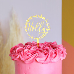 Personalised Wreath Acrylic Cake Topper