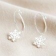 Silver Snowflake Hoop Earrings