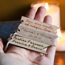 Engraved Wooden Banner Keyring