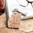 Personalised Wooden House Keyring - Design 10