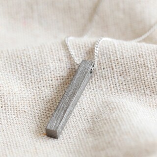Men's Black Bar Necklace