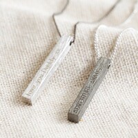 Men's Personalised Brushed Bar Necklace