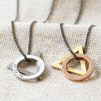 Men's Personalised Double Geometric Charm Necklace