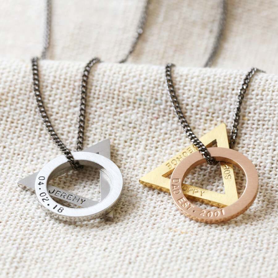 Personalised Geometric Double Charm Necklace | Lisa Angel