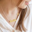 Lisa Angel Acrylic Name Necklace on Model