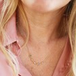 Model Wearing Personalised Delicate Birthstone Charm Necklace
