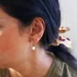 Lisa Angel Model Wears Freshwater Pearl Hoop Earrings