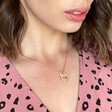 Model Wearing Lisa Angel Personalised Constellation Double Disc Charm Necklace