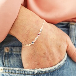 Personalised Delicate Birthstone Charm Bracelet