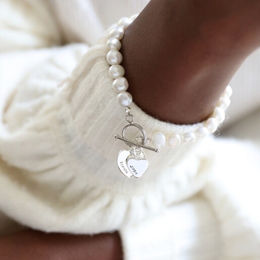 Details about   Freshwater Baroque Pink Pearl Bracelet Sterling Silver Heart Clasp Child Gift