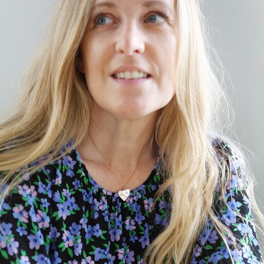 Ladies' Personalised Double Wide Heart Charm Necklace From Lisa Angel on Model