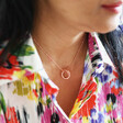 Model Wearing Lisa Angel Ladies' Personalised Russian Ring Necklace