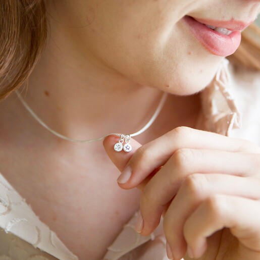 Family Birthstone Charm Necklace