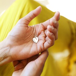 Personalised Sterling Silver Heart Charm Necklace with Swarovski Crystal