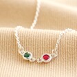 Silver Personalised Delicate Birthstone Charm Necklace