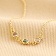 Gold Personalised Delicate Birthstone Charm Necklace