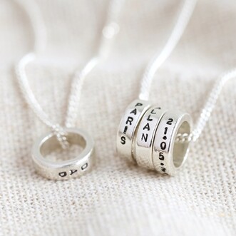Men's Personalised Sterling Silver Hoop Necklace
