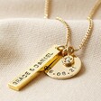 Gold Personalised Bar and Birthstone Charm Necklace