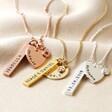 Hand-Stamped Personalised Bar and Birthstone Charm Necklace