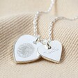 Lisa Angel Personalised Fingerprint Sterling Silver Double Heart Pendant Necklace
