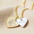 Lisa Angel Gold Personalised Fingerprint Sterling Silver Double Heart Pendant Necklace
