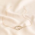 Women's Personalised Gold Sterling Silver Organic Shape Interlocking Hoop Necklace