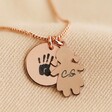 Personalised Handprint and Girl Child Charm Necklace