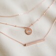 Lisa Angel Rose Gold Engraved Personalised Layered Pendant Necklaces