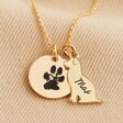 Personalised Paw Print and Dog Charm Necklace