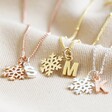Lisa Angel Personalised Snowflake and Initial Charm Necklace