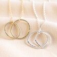 Lisa Angel Personalised Sterling Silver Organic Shape Interlocking Hoop Necklaces