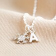 Personalised Sterling Silver Snowflake and Initial Charm Necklace - A