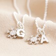 Lisa Angel Personalised Sterling Silver Snowflake and Initial Charm Necklace