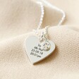 Silver Personalised Wide Heart and Birthstone Charm Necklace