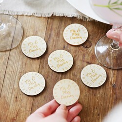 Pack of 30 Personalised Wooden 'Free Drink' Tokens