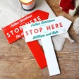 Two Personalised Acrylic Father Christmas Please Stop Here Signs