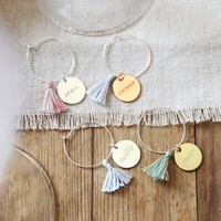 Set of Four Personalised Wine Glass Charms