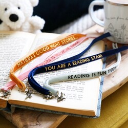 Personalised Dinosaur Charm Ribbon Bookmark