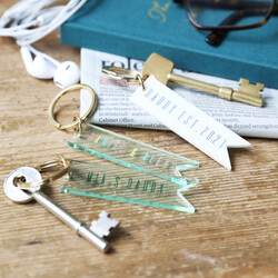 Personalised Father's Day Hand-Painted Acrylic Flag Keyring