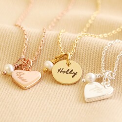 Personalised Freshwater Pearl Charm Necklace