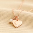 Personalised Freshwater Pearl Heart Charm Necklace